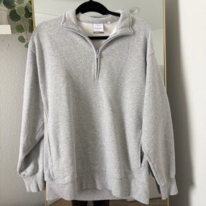 SOLD sweatfleece Gray boyfriend 1/2 Zip